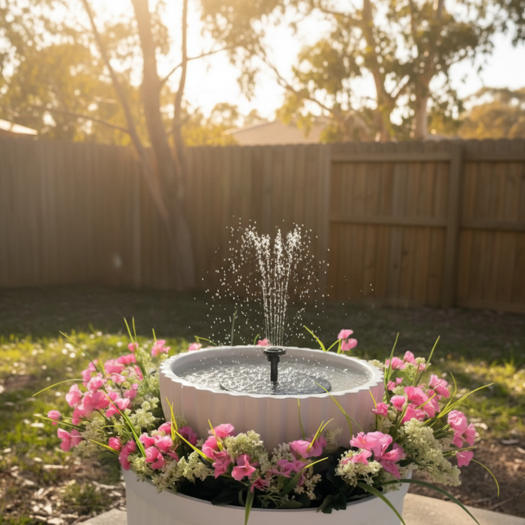 FloraLume™ Solar-Wasserspiel | Natürliche Gartenatmosphäre & beruhigendes Wasserspiel