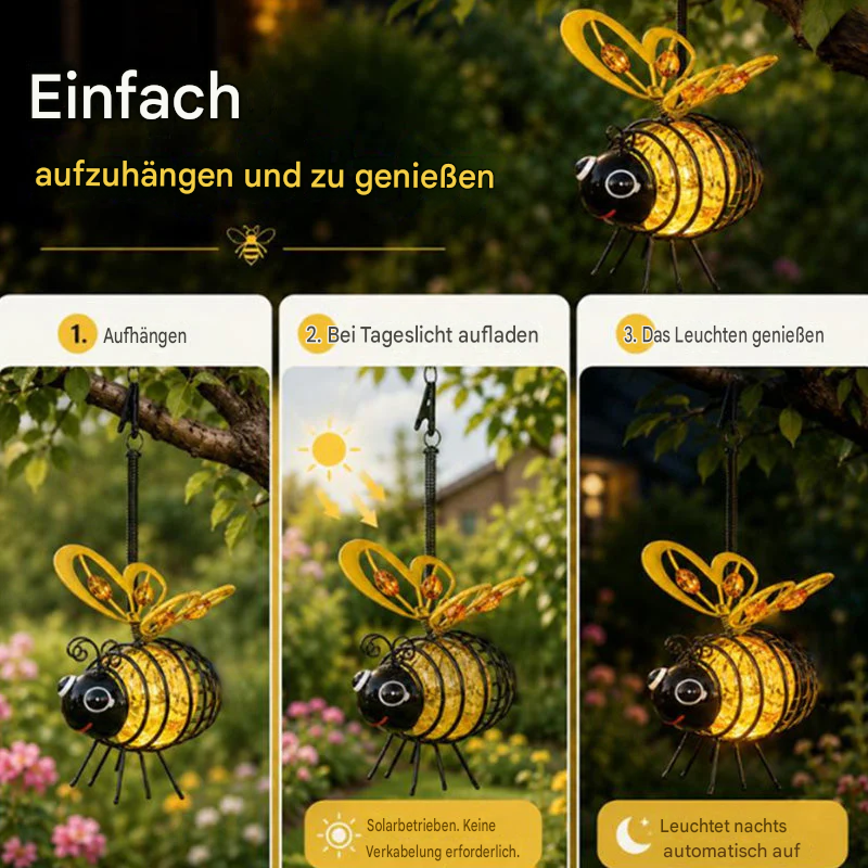 LumiBee™ Solar-Gartenleuchte | Warmes Licht & charmante Abendstimmung