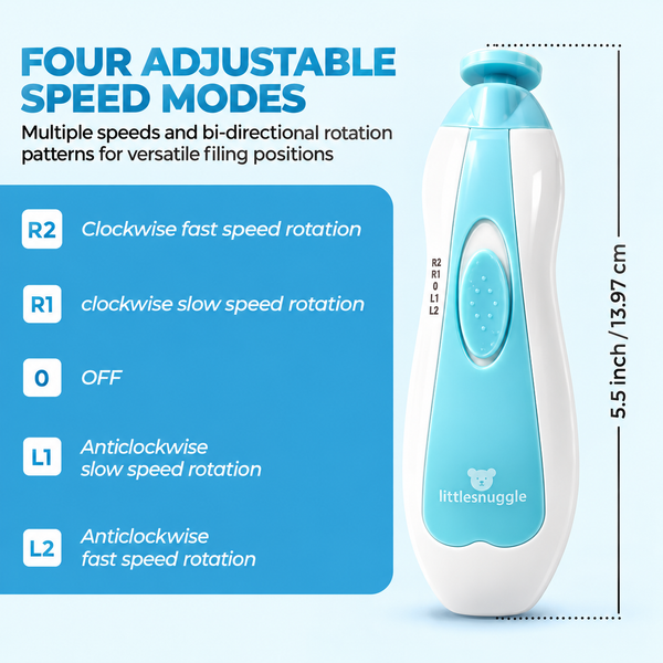 Nuvella™ 5-in-1 Elektrischer Baby-Nageltrimmer | Sanfte & sichere Nagelpflege