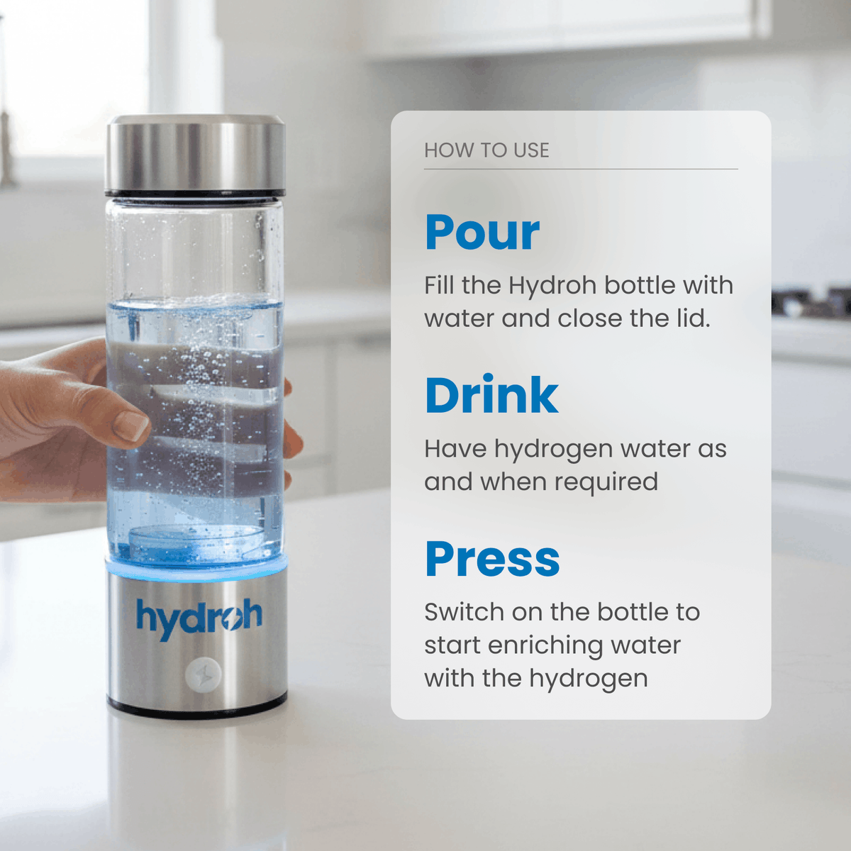 HydraVive™ Wasserstoff-Wasserflasche – Für Frischere Hydration & Mehr Wohlbefinden