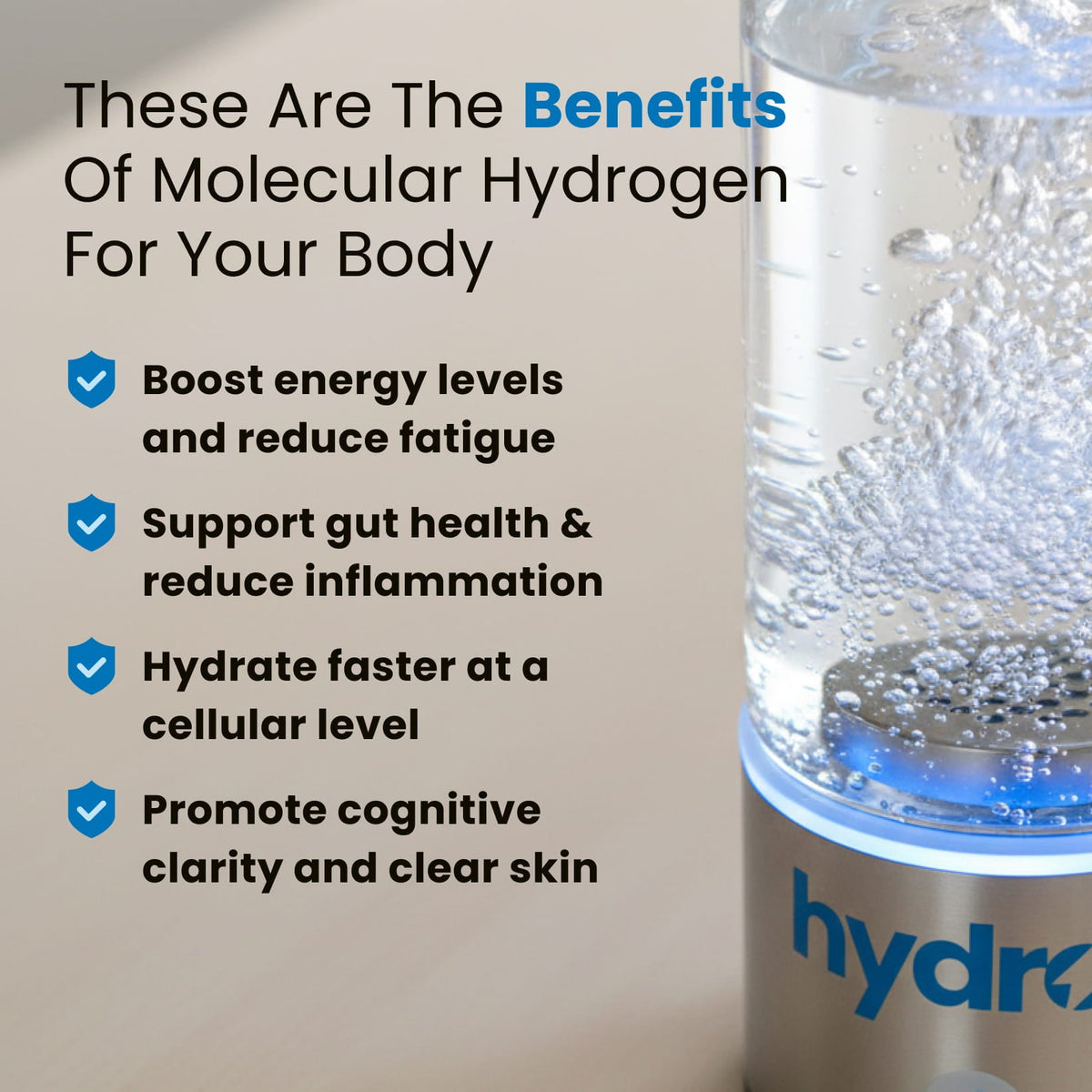 HydraVive™ Wasserstoff-Wasserflasche – Für Frischere Hydration & Mehr Wohlbefinden