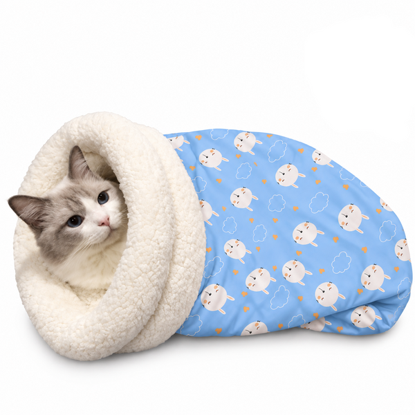 PurrHaven™ Katzenschlafsack | Kuscheliger Plüschkomfort