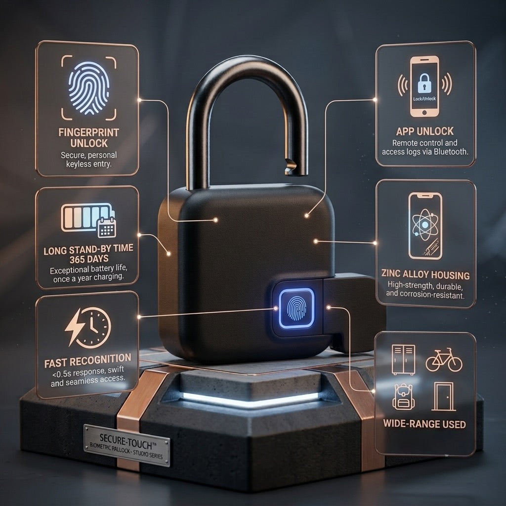 Keyora™ Fingerprint-Schloss – Schlüsselloser & wetterfester Zugang