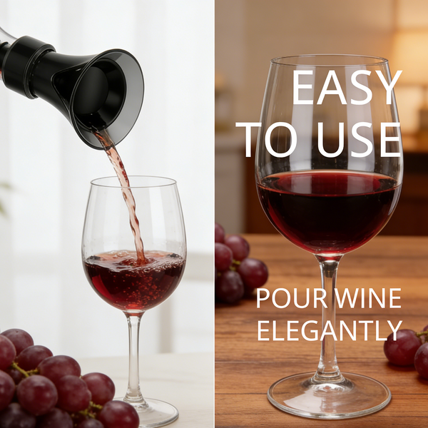 VinoLuxe™ 2-in-1 Weinverschluss mit Ausgießer – Frische bewahren & sauber servieren