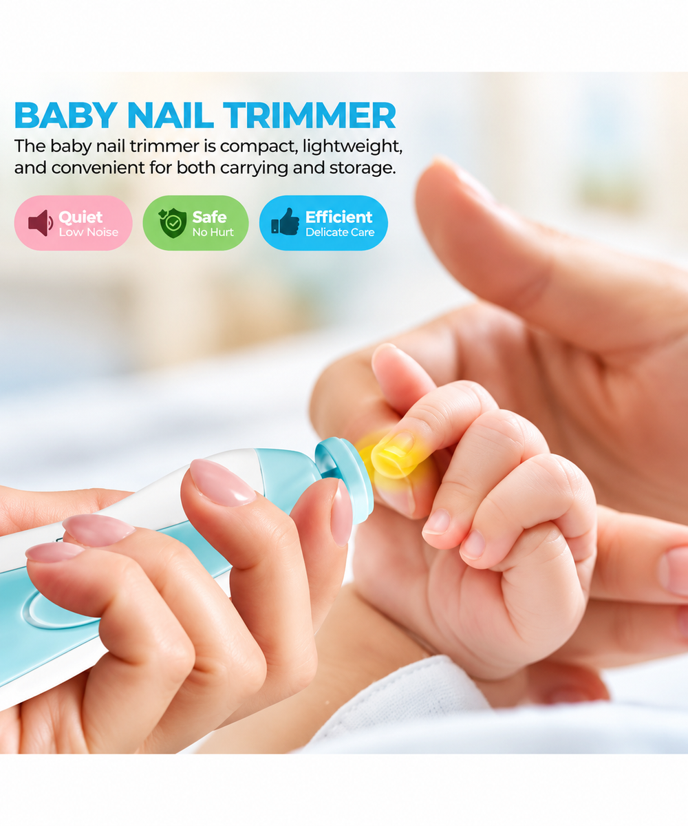 Nuvella™ 5-in-1 Elektrischer Baby-Nageltrimmer | Sanfte & sichere Nagelpflege