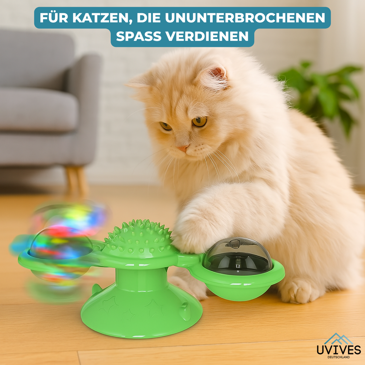 SpinPaw™ – Endloser Spielspaß & Bewegung für Ihre Katze!