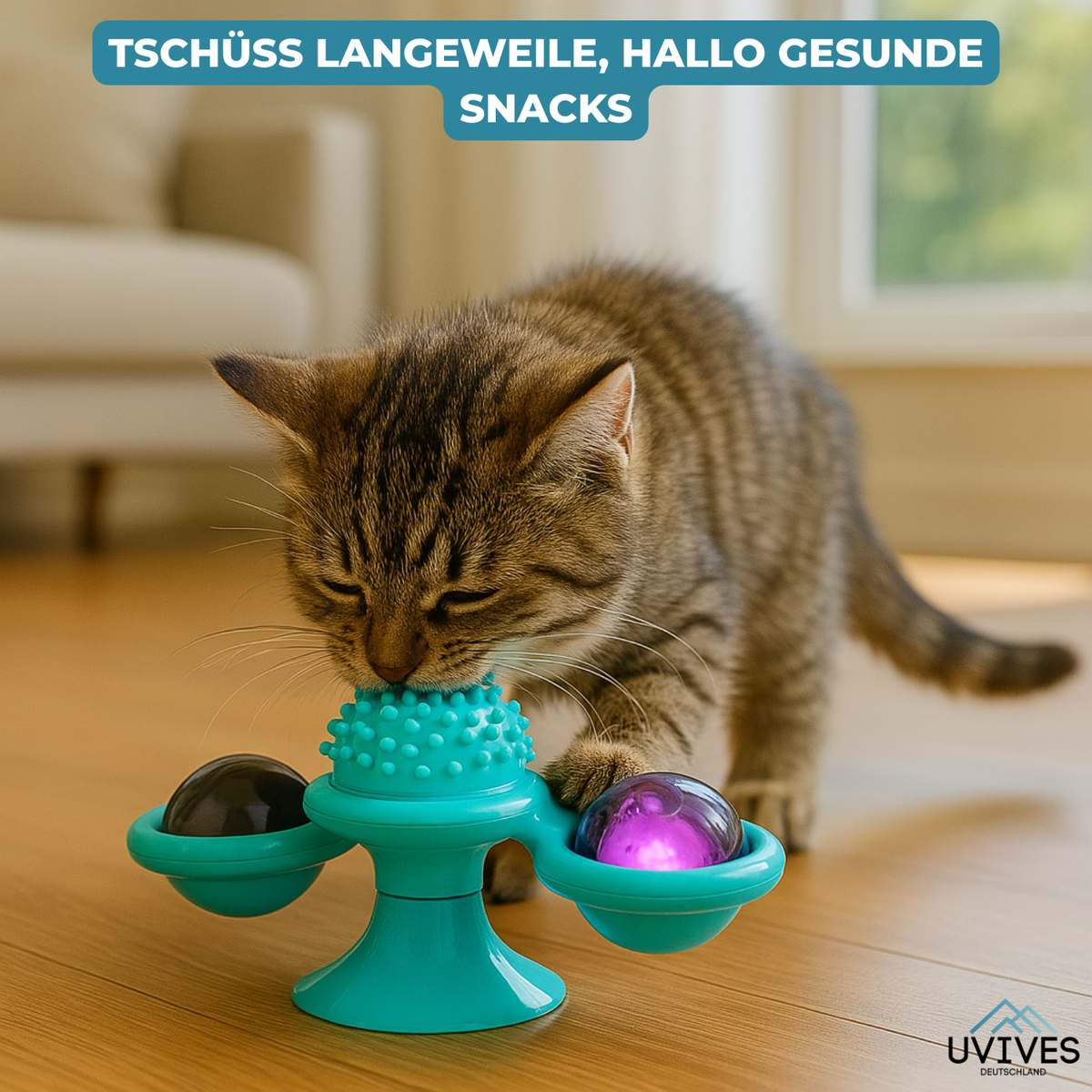 SpinPaw™ – Endloser Spielspaß & Bewegung für Ihre Katze!