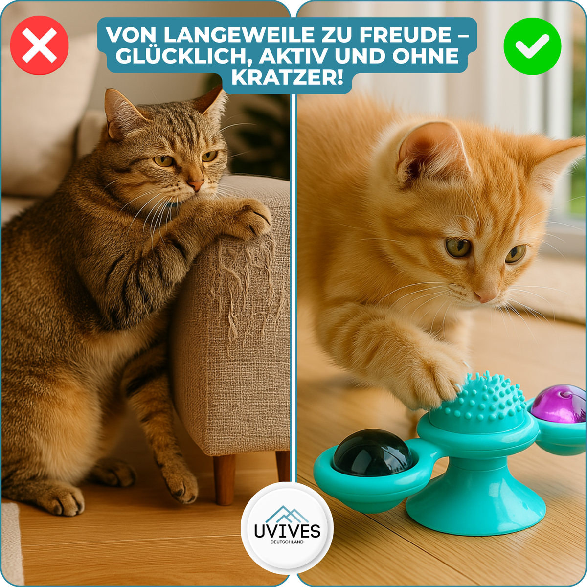 SpinPaw™ – Endloser Spielspaß & Bewegung für Ihre Katze!