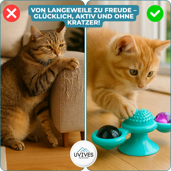 SpinPaw™ – Endloser Spielspaß & Bewegung für Ihre Katze!