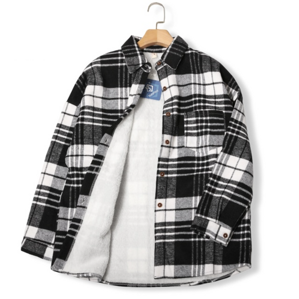 Eva™ | Karierte Jacke mit Pelz