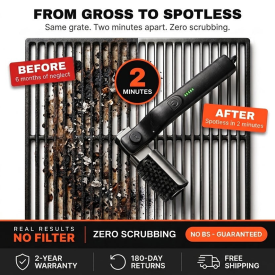GrillForge™ | Kabellose Elektrische Grillbürste – Mühelose Tiefenreinigung Für Perfekt Saubere Grillroste