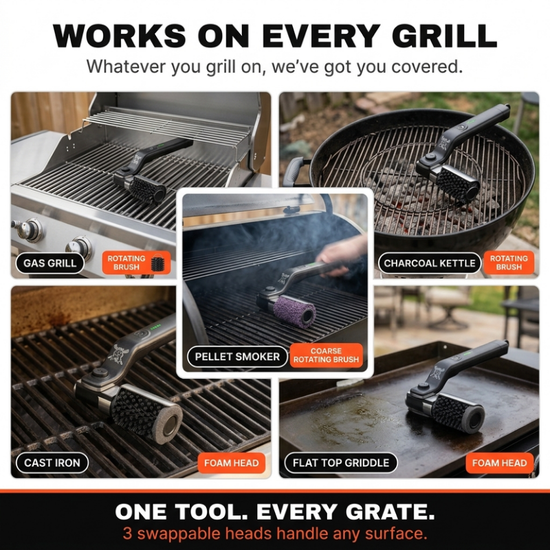 GrillForge™ | Kabellose Elektrische Grillbürste – Mühelose Tiefenreinigung Für Perfekt Saubere Grillroste