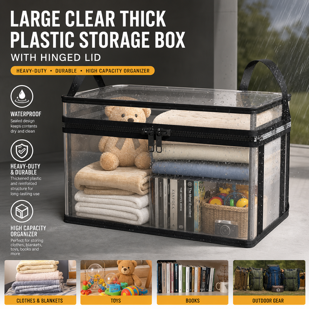 StoreMate™ | Transparente Aufbewahrungsbox mit Klappdeckel für Mehr Ordnung im Zuhause