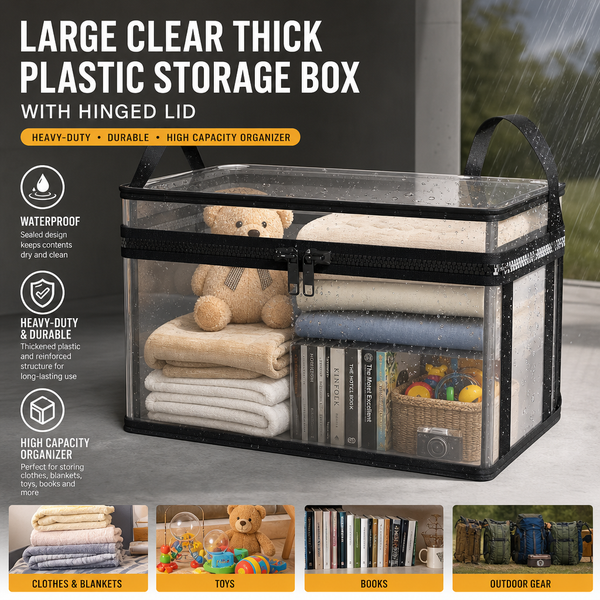 StoreMate™ | Transparente Aufbewahrungsbox mit Klappdeckel für Mehr Ordnung im Zuhause