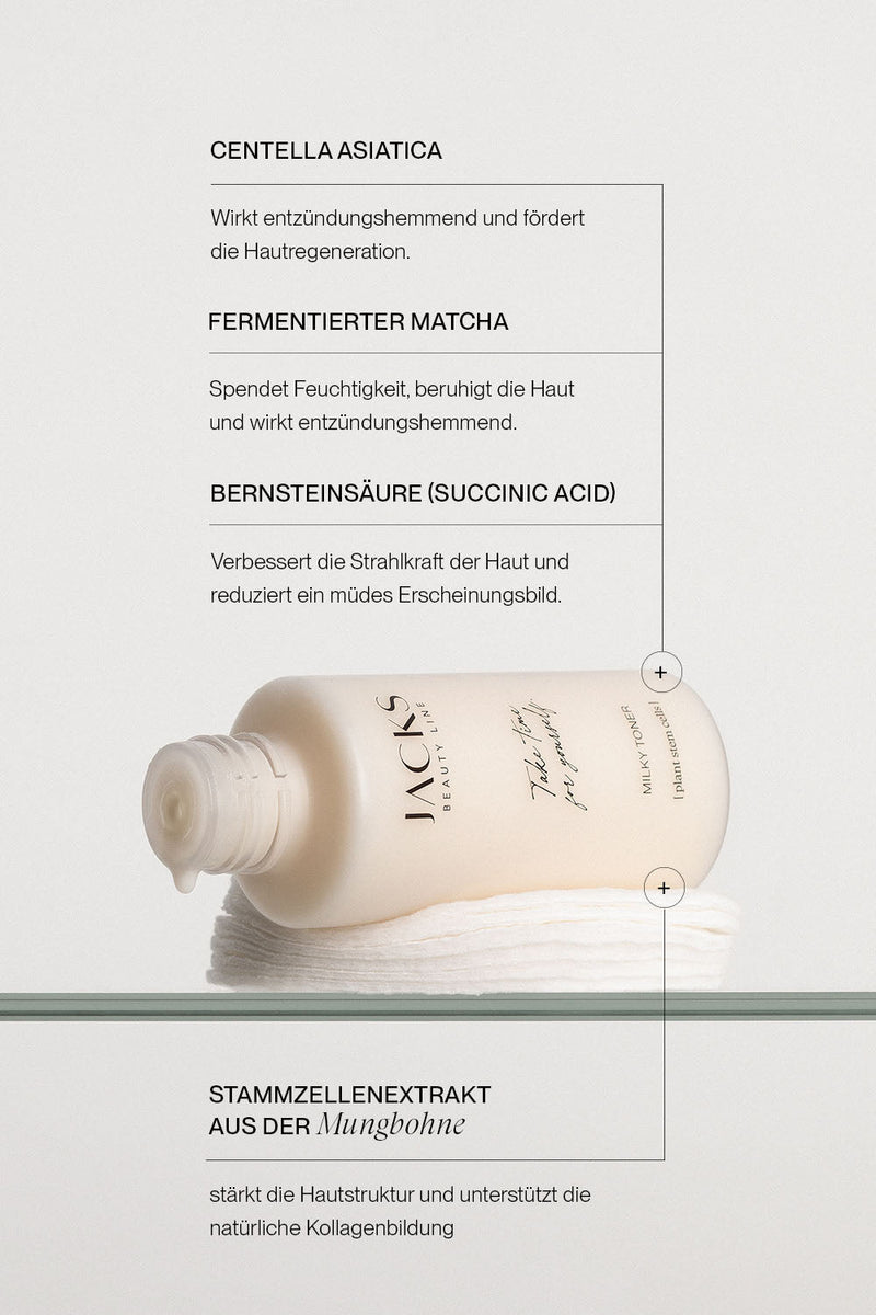 50% Rabatt | JACKS Milky Toner™ | Tiefe Feuchtigkeit, glattere Haut & weniger Rötungen – spürbar ab der ersten Anwendung!