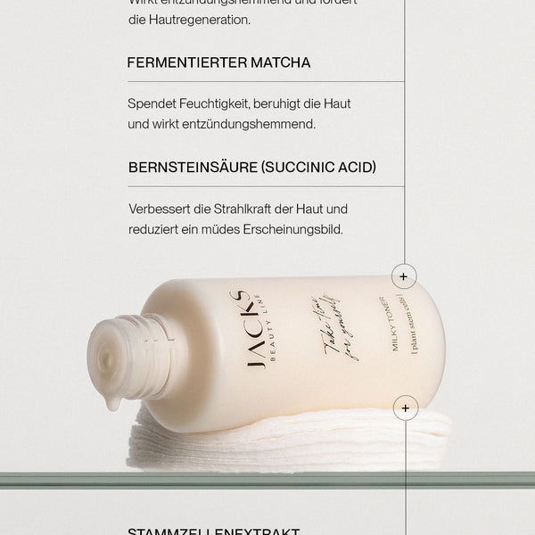 50% Rabatt | JACKS Milky Toner™ | Tiefe Feuchtigkeit, glattere Haut & weniger Rötungen – spürbar ab der ersten Anwendung!