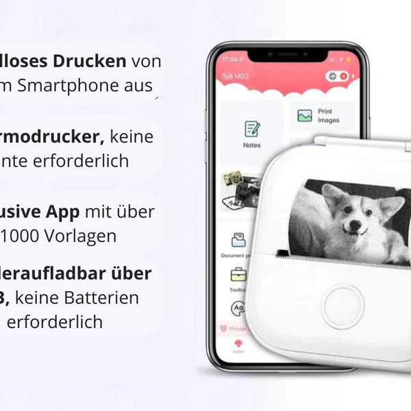 50% RABATT | MiniPrint™ – Der tragbare Thermodrucker für grenzenloses Drucken