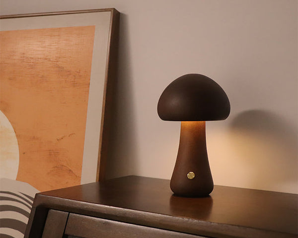 50% RABATT | MushroomLamp - Einzigartige Pilz-Tischlampe aus Holz