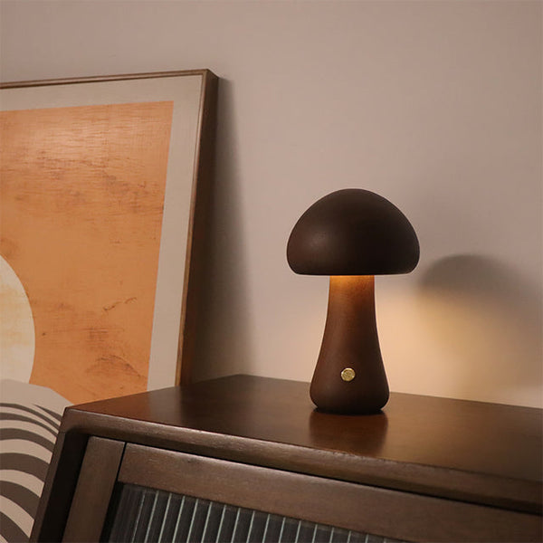 50% RABATT | MushroomLamp - Einzigartige Pilz-Tischlampe aus Holz