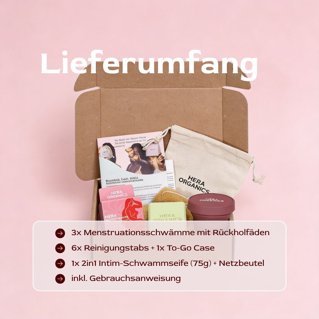 50% Rabatt | Menstruationsschwamm Starterset™ | Natürliche Periode ohne Chemie, ohne Austrocknen & ohne Müll!