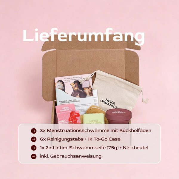 50% Rabatt | Menstruationsschwamm Starterset™ | Natürliche Periode ohne Chemie, ohne Austrocknen & ohne Müll!