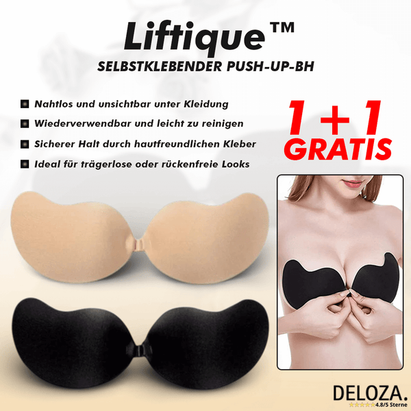 1+1 GRATIS | Liftique™ Selbstklebender Push-Up BH Trägerlos - Unsichtbar Rückenfrei