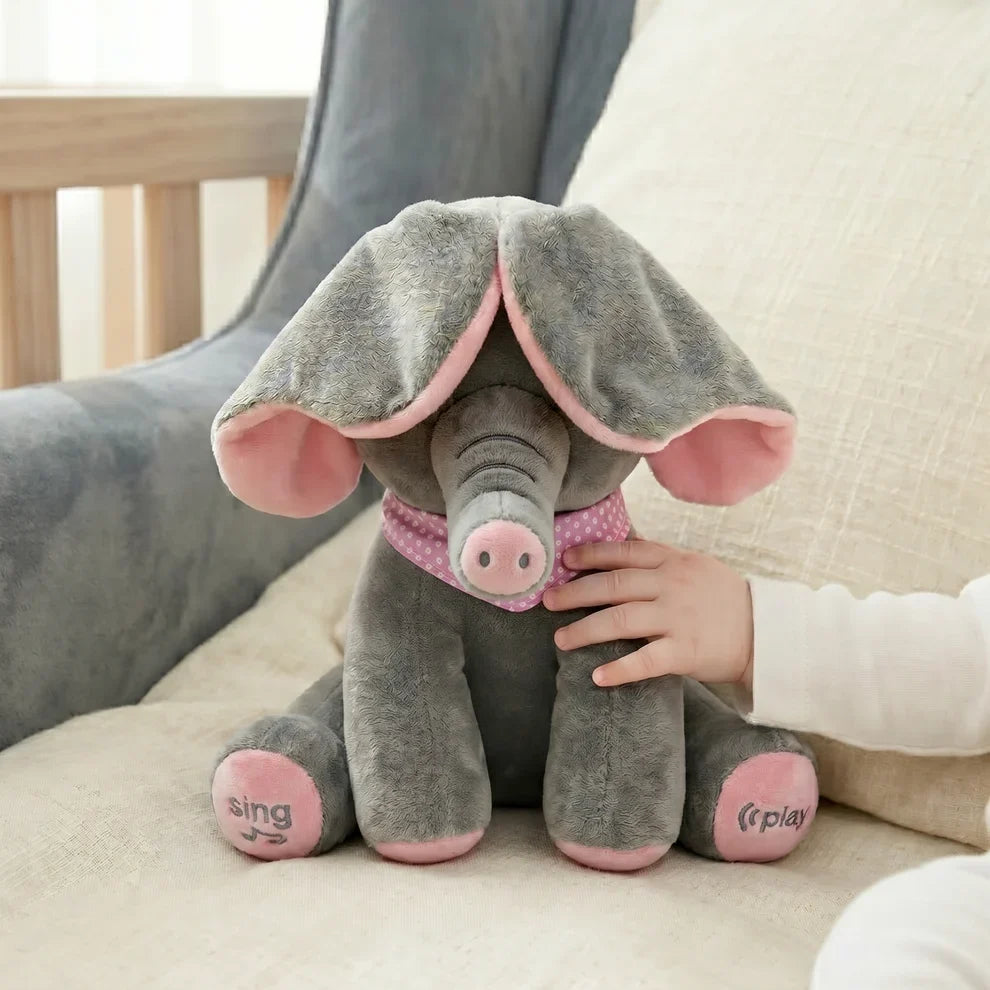 CuddleJoy™ Singender Elefant – Interaktives Kuscheltier mit beweglichen Ohren & Peekaboo-Spaß