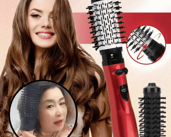 LockenUndStil™ 3-in-1-Ratschen-Hairstyler-Bürste