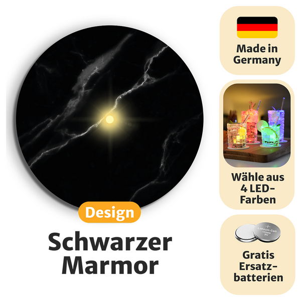 LumiCoaster™ Leuchtende LED-Untersetzer – Für Stimmungsvolle Drink-Momente