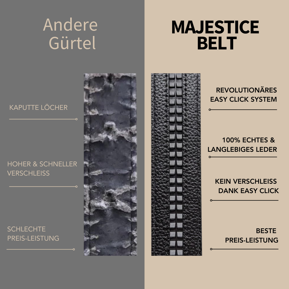 MAJESTICE BELT™ | Easy-Click Automatik Ledergürtel | 1+1-Aktion!