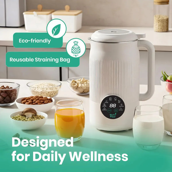 NutriVeya™ | Automatischer Pflanzenmilchbereiter – Frische Soja-, Hafer- & Nussmilch auf Knopfdruck