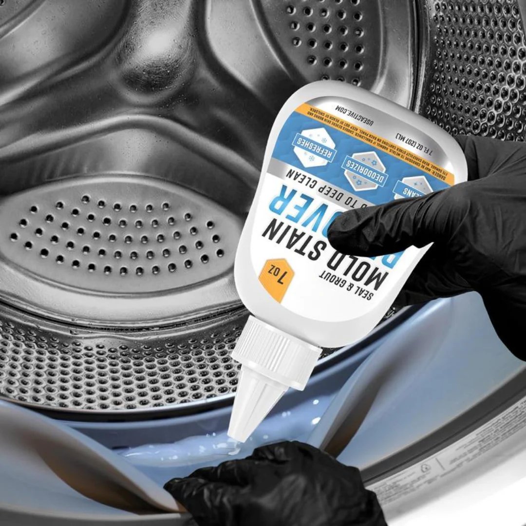 🦠  1+1 GRATIS! 🛁 Schimmelentferner-Gel – Starke Formel, Bürste Inklusive & Wirksam in Dusche und Fugen 🧽✨