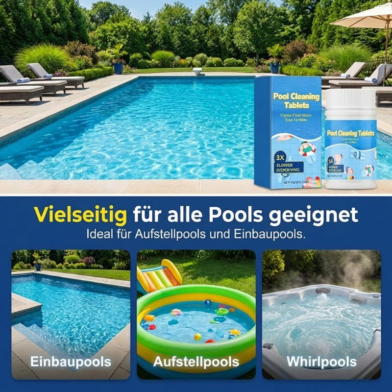 1+1 GRATIS | 🏊‍♂️ Pool-Reinigungstabletten für kristallklares Wasser