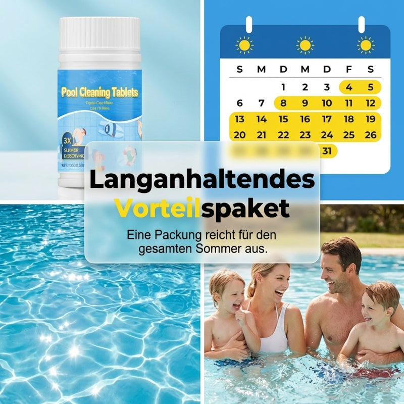 1+1 GRATIS | 🏊‍♂️ Pool-Reinigungstabletten für kristallklares Wasser