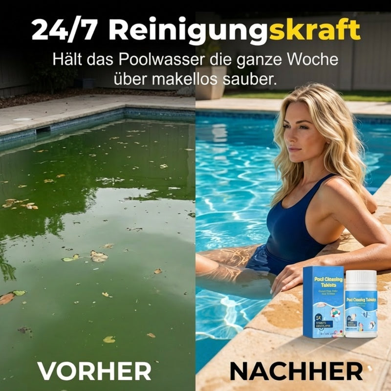1+1 GRATIS | 🏊‍♂️ Pool-Reinigungstabletten für kristallklares Wasser