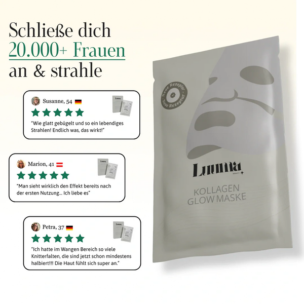 50% Rabatt | Kollagen Glow Maske™ | Straffere & frischere Haut schon nach der ersten Anwendung!