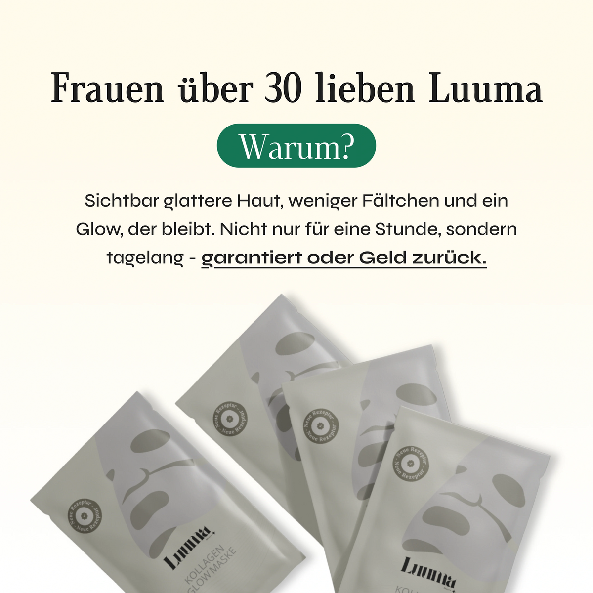 50% Rabatt | Kollagen Glow Maske™ | Straffere & frischere Haut schon nach der ersten Anwendung!