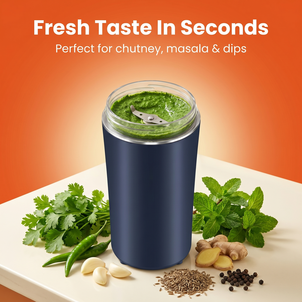 Grindora™ Mini-Multizerkleinerer – Frische Gewürze, Kaffee & Zutaten in Sekunden mahlen