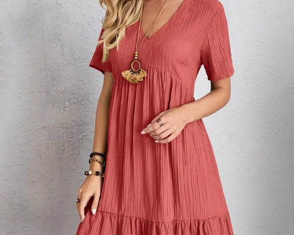 Isabella™ | Luftiges Kleid mit V-Ausschnitt