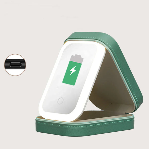 GlamOrganizer™ Praktische Aufbewahrung mit LED-Lichtspiegel für Kosmetik und Schmuck