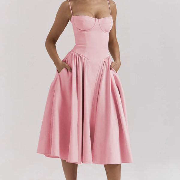 Vivi™ | Ärmelloses Midikleid mit Korsett-Passform