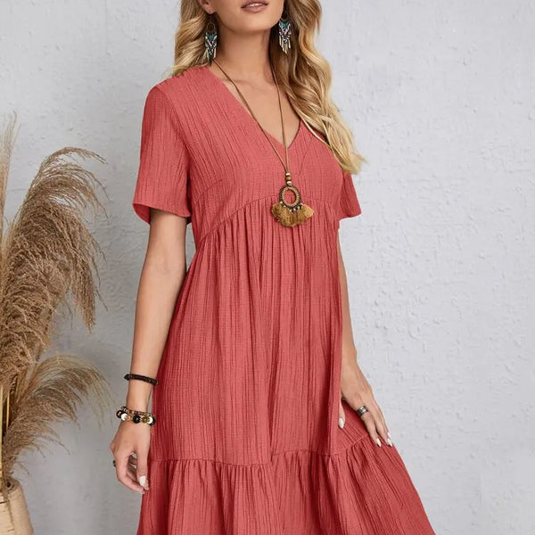 Isabella™ | Luftiges Kleid mit V-Ausschnitt