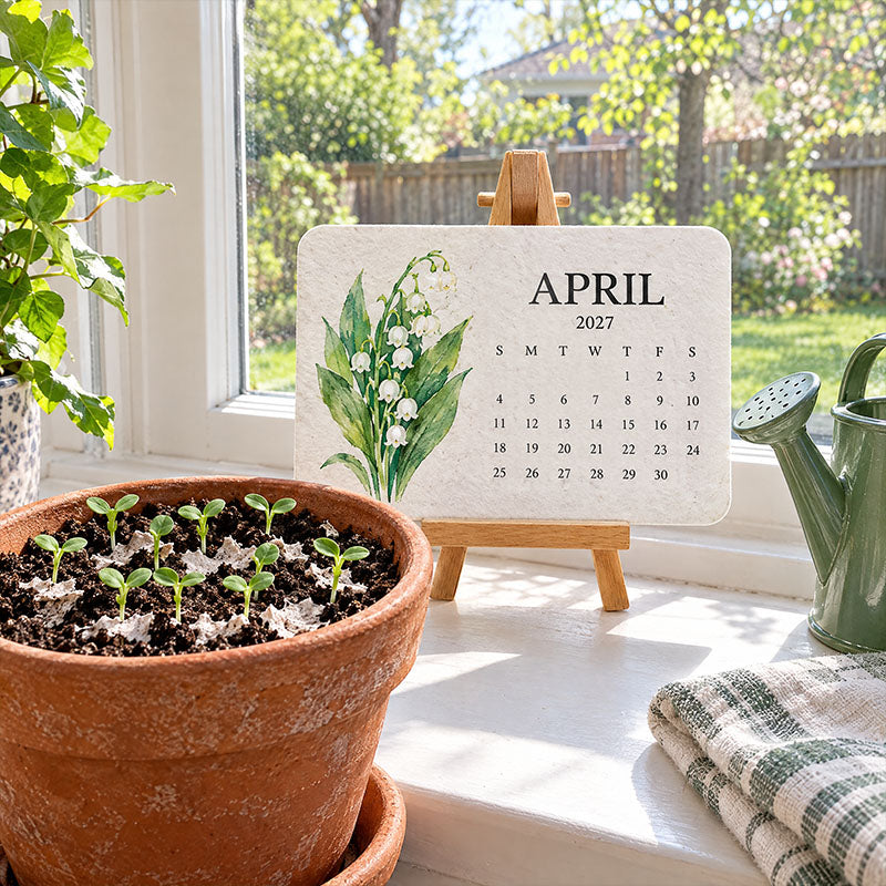 Floraplan™ Pflanzbarer Samenpapier-Kalender 2027 | 12 Monate voller Blütenfreude