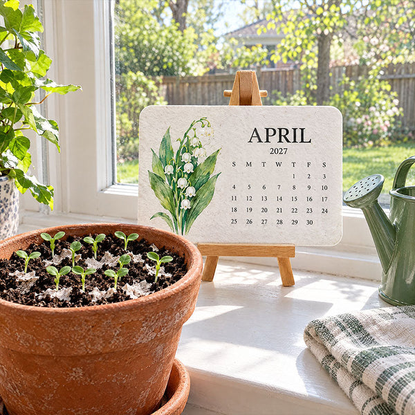Floraplan™ Pflanzbarer Samenpapier-Kalender 2027 | 12 Monate voller Blütenfreude
