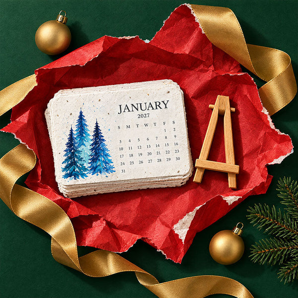 Floraplan™ Pflanzbarer Samenpapier-Kalender 2027 | 12 Monate voller Blütenfreude
