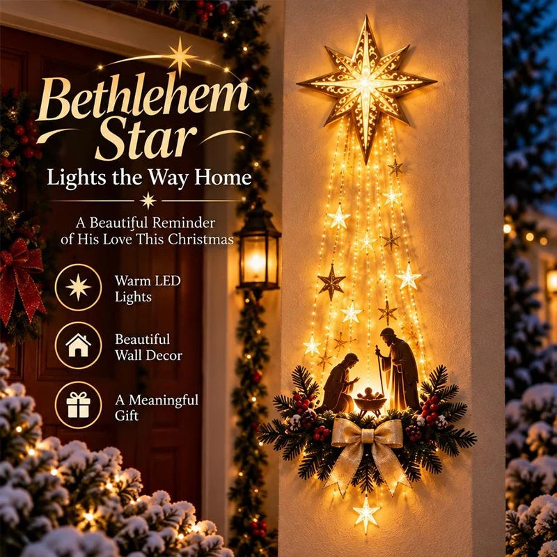Bethleora™ Weihnachts-Wanddekoration | Leuchtender Bethlehemstern & festliche Atmosphäre