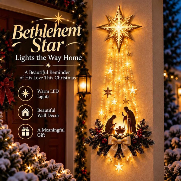 Bethleora™ Weihnachts-Wanddekoration | Leuchtender Bethlehemstern & festliche Atmosphäre