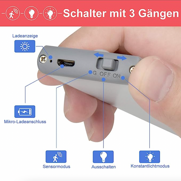 50% Rabatt | LEDStrips™- Wiederaufladbare Sensor-LED-Streifen