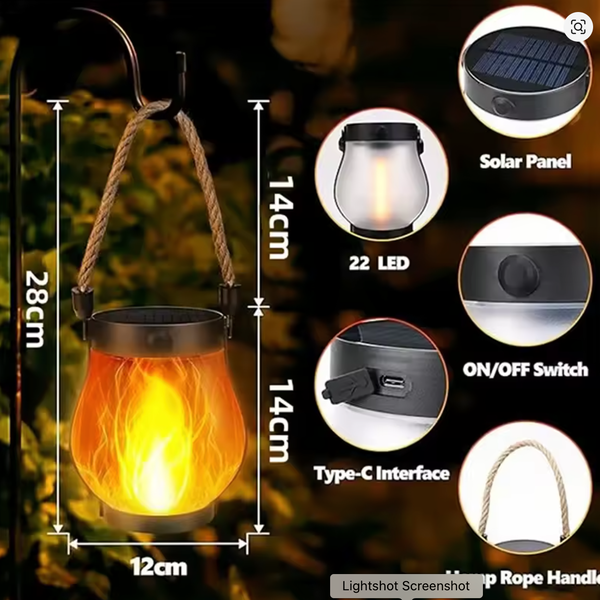 GlowHaven™ | Solar Flammenlaterne – Für Warmes Ambiente & Stimmungsvolle Abende