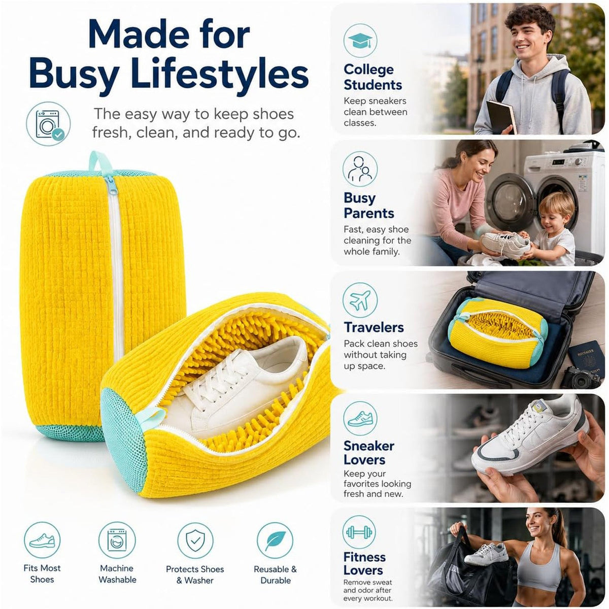 ShoeCare™ Schuh-Wäschenetze im 2er-Set | Sanfte Reinigung & Schutz beim Waschen